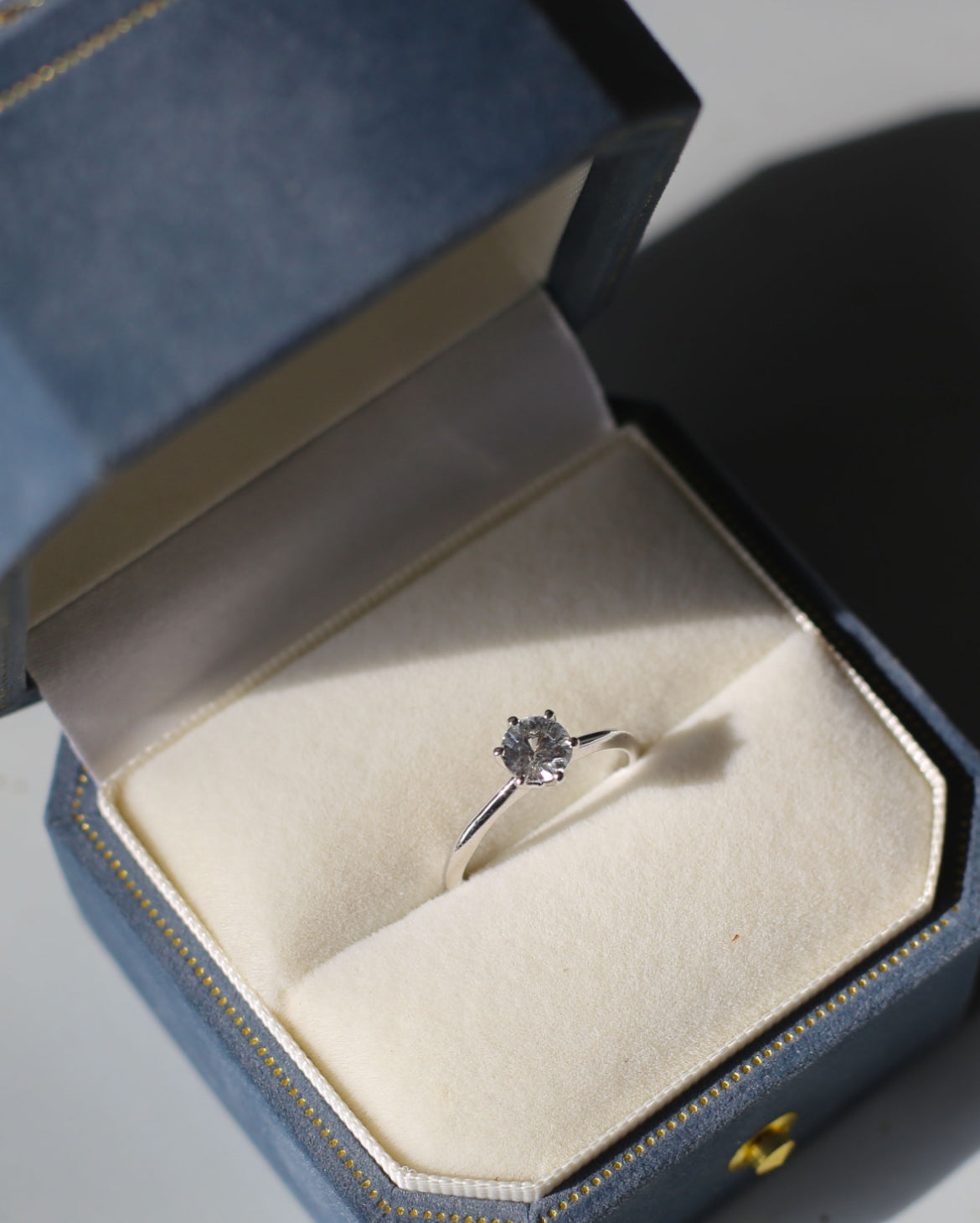 White Sapphire Ring in White Gold