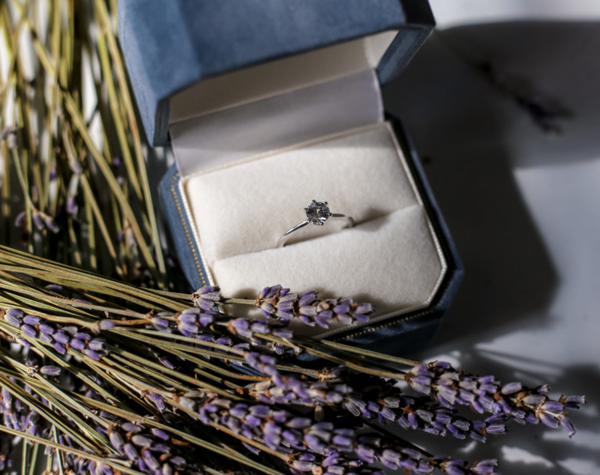 White Sapphire Ring in White Gold