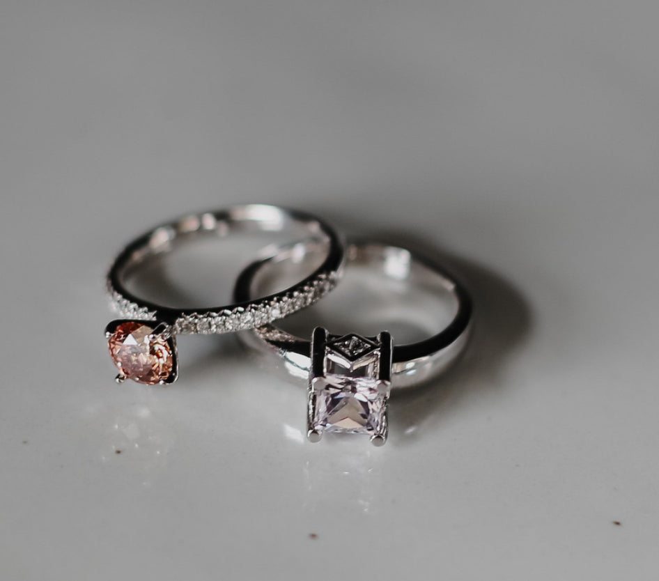 Pink Lab Diamond Solitaire Ring