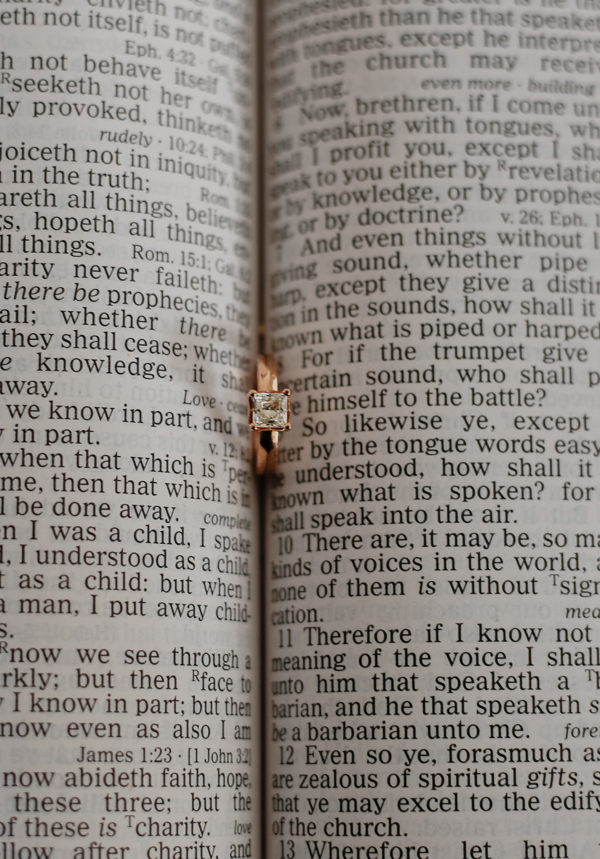 Yellow Sapphire Princess Cut Ring