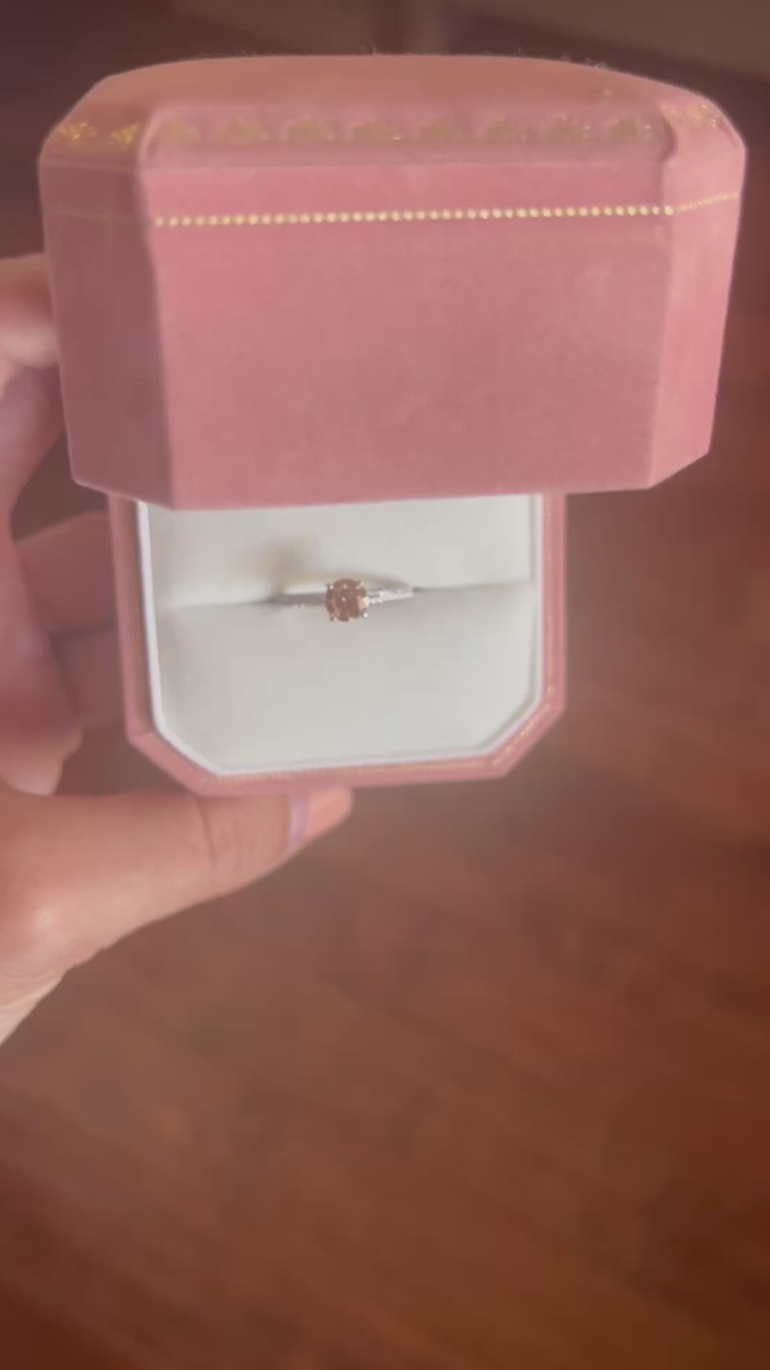 Pink Lab Diamond Solitaire Ring